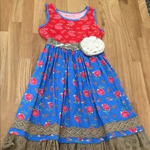 Girls Mustard Pie Dress, Size 7.